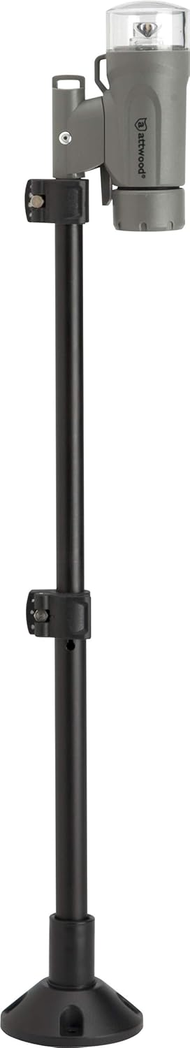 attwood 14192-7 Water-Resistant Deck Mount LED Navigation Light Kit, Marine Gray Finish