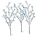 Lighted Floral Starburst Branches Garden Decor Yard Stakes - Set Of 3, Blue