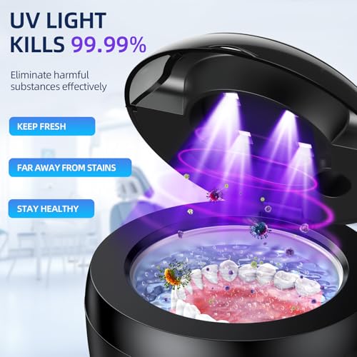 Ultrasonic Retainer Cleaner, Opilea 45kHz Retainer Cleaner Machine, 4 Modes Ultrasonic for Dentures, Nightguards, Sport Mouth Guards, Braces, Toothbrush Heads, Jewelry