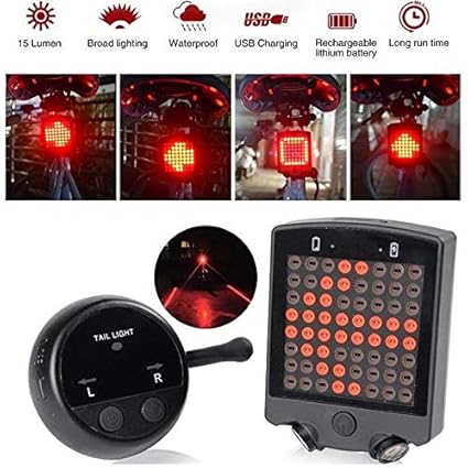 UDee Remote Control Wireless Bike Bicycle Laser LED Tail Lamp Turn Signal Light 64LED