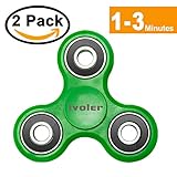 Fidget Spinner, [2 pack] iVoler Hand Spinner EDC Toy Tri-Spinner Ultra Durable Bearing Non-3D printed Fidget Focus Novelty Toy (Green)