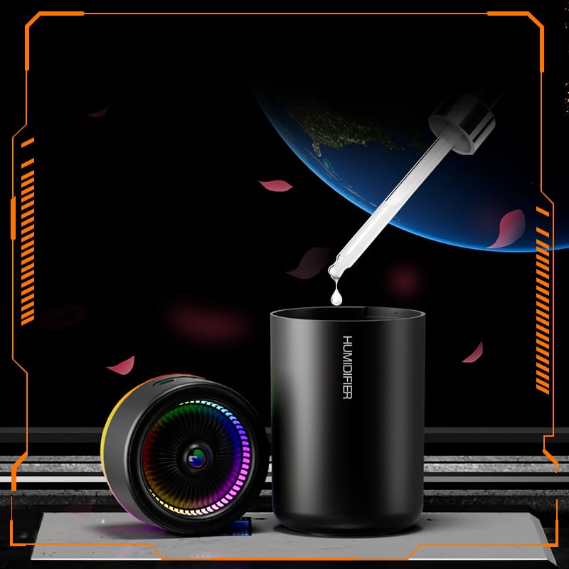 Mini Humidifier, USB Personal Desktop Humidifier for Car, Office, Bedroom etc. Auto Shut-Off, 2 Mist Modes, Super Quiet - (BL - Black)