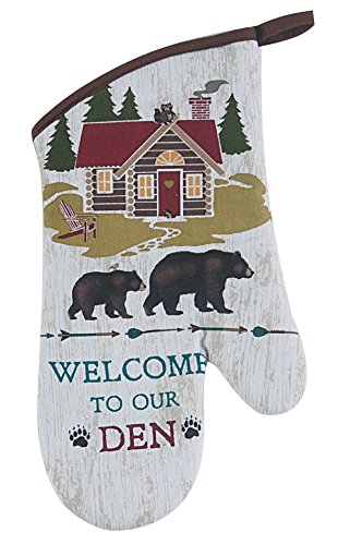 4 Piece Welcome to Our Den Kitchen Linen Set - 2 Terry Towels, Oven Mitt, Potholder
