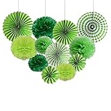 Green Tissue Pom Poms Flower For Dinosaur Birthday Baby Showers St. Patricks Day Party Decorations Supplies