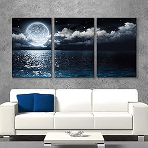3 Piece Canvas Wall Art for Living Room Bedroom Home Artwork Blue Ocean Sea Paintings Ready to Hang - 16"x24" x 3 Panels