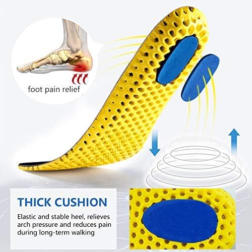 XINIFOOT 3 works Elastic Shock Absorbing Shoe Insoles Breathable Honeycomb Sneaker Inserts Sports Shoe Insole Replacement Insoles for Men and Women (Yellow) - Image 3