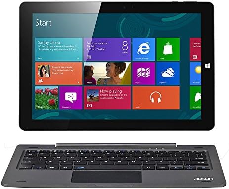 Aoson 2-in-1 10.1" Touchscreen Tablet PC, Intel Atom x5 Cherry Trail Z8350 Quad-core, 4GB RAM 64GB Storage Supported Mini HDMI OTG with Detachable Keyboard, Webcam, WiFi, Bluetooth, Windows 10, Black