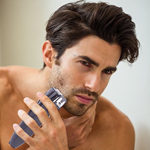 SURKER Men's Electric Foil Shavers Razor Electric Travel Shaver USB Charger Dry/Wet Lithium Battery 3 Blade Honey Comb Grooming Kit Waterproof Rechargeable LCD Display Travel Pouch Best Gift Black