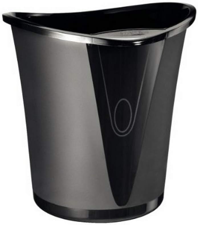 Leitz 18 Litre Waste Bin, Plastic, Allura Range, Black, 34.5 cm (L) x 34.5 cm (W) x 35 cm (H)