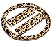 Zone Tech Animal Print Car Decoration Steering Wheel and Shoulder Pad Shift Plush Cover – Auto Premium Quality Comfortable Steering Animal Print Wheel Cover and Shoulder Pad Cover - Cheetah