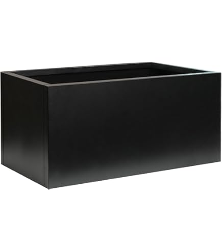 GILDE Macetero Famosa – Oro Negro Brillante – Fibra De Vidrio Y Poliéster – 30x40 Cm – Impermeable, Sin Drenaje – Ideal Para Interior