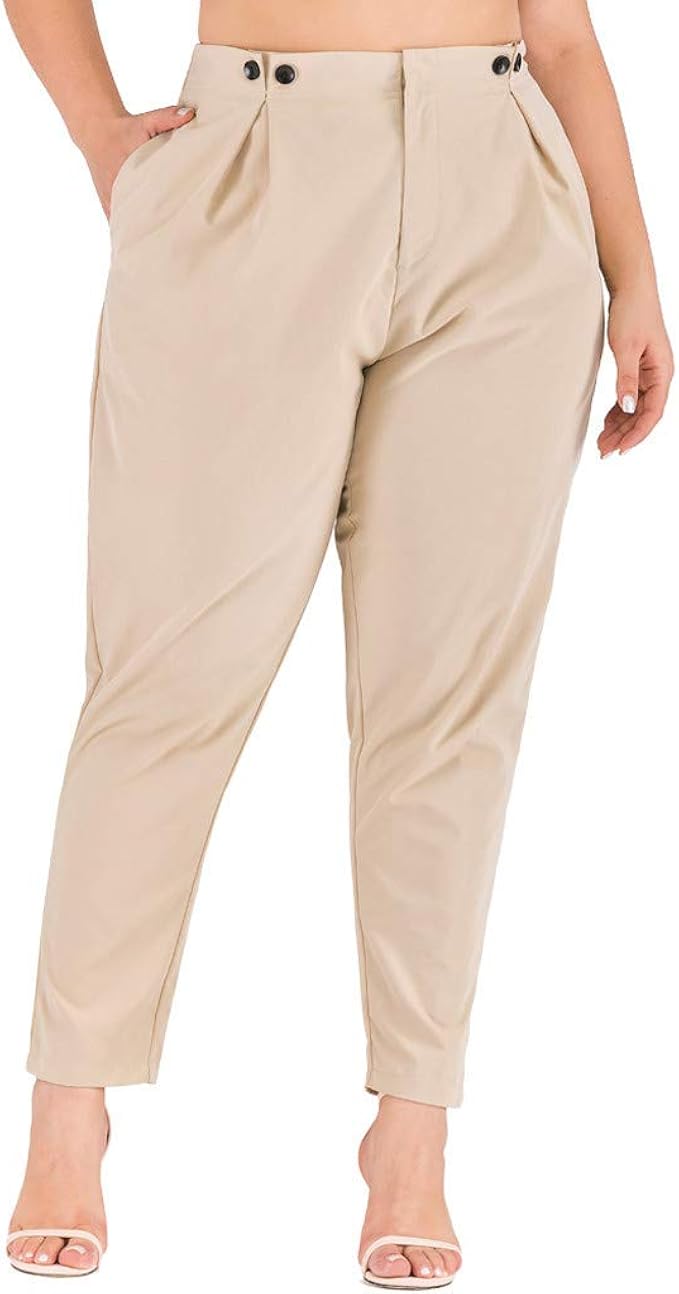 high waisted khaki pants plus size