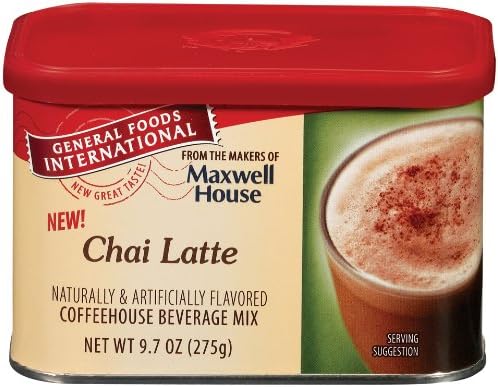 General Foods International Chai Latte Coffee Drink Mix, 9.7-Ounce Tins (Pack of 6)