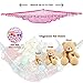 HOME4 Plush Animal Teddy Bear Hanging Storage Toys Hammock Net With Fun Poms Poms - Organize Small, Large, Giant Stuffed Toys Balls Great Gift for Boys, Girls Instead of Bins Chest - Pink