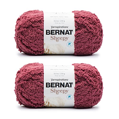 Bernat Sheepy Deep Red Garn – 2 Packungen mit 250 g – Nylon – 6 super sperrig – 149 Meter – Stricken, Häkeln und Basteln