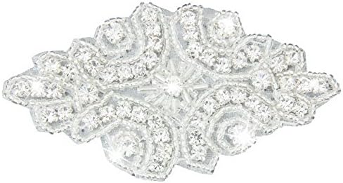 DIY Rhinestone Iron On Leaf Shape Applique For Wedding Bridal Dress