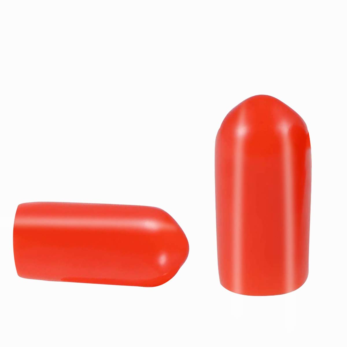 Screw Thread Protectors, Inner Dia 6mm Red PVC Rubber Round Tube Bolt Cap Plastic End Cap Cover Thread Protectors Red, 100 Pcs