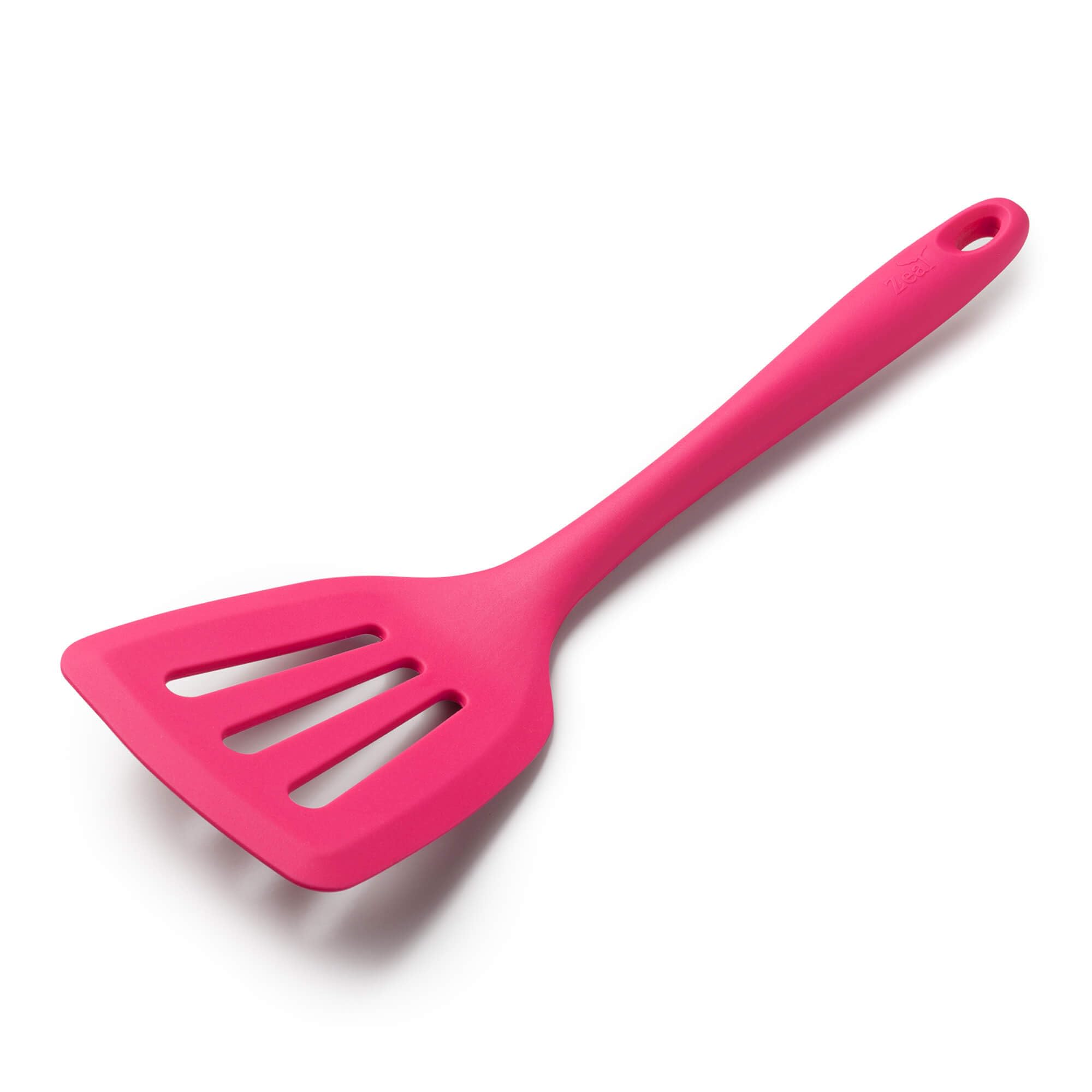 Zeal Silicone Fish Slice, Food Turner with Flexible Stainless Steel Core, Wide Cooking Spatula Slotted Turner, Ideal for Eggs, Pancakes, Fish and More, Heat Resistant, Non-Scratch, 30cm, Neon Pink