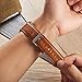 Fitbit Ionic Genuine Leather Replacement Bands, Marval Power Fitness Accessory Leather Straps Wristband for Smartwatch Men Women (Double Layers Crazy Horse Khaki)