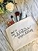 Canvas Makeup Bag with Quote and Brass Zip, Extra Large (Natural - And the Adventure Begins Darling)