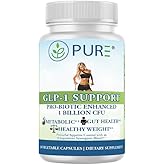 PURE® GLP-1 Support - Natural GLP-1 Alternative - 30 Capsules - with Akkermansia Muciniphila, Berberine HCl & Yerba Mate - Appetite Control & Metabolic Weight Management Supplement - Made in USA