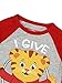 Daniel Tiger Toddler Boys Girls Long Sleeve Tee (3T, Red/Grey)