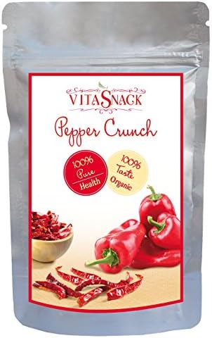 Vitasnack Organic Raw Red Pepper Crunch, 24 g, Pack of 8