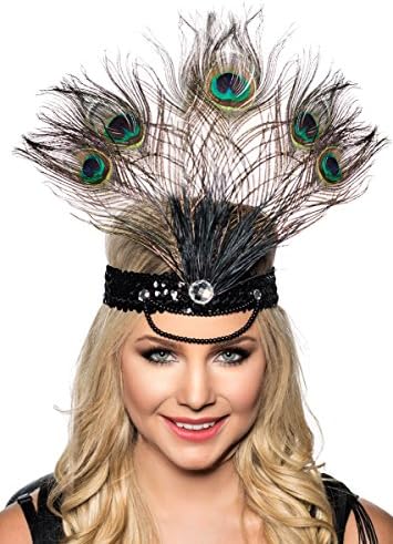 Elevate Costumes Tall Peacock Feather Showgirl Headpiece