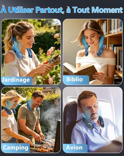 Kouric Neck Fan with Cooling Plate,Mini Portable Air Conditioner Rechargeable USB Flipless & Handsfree,Neck Warmer Fan Air Cooler,Gift for Kid Adults