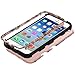 iPhone 6 Case, iPhone 6S Case, JoJoGoldStar Dual Layer Hybrid, Slim Fit Heavy Duty Plastic and Silicone TPU Hard Cover with Stylus and Screen Protector - Rose Gold Lace Swirls