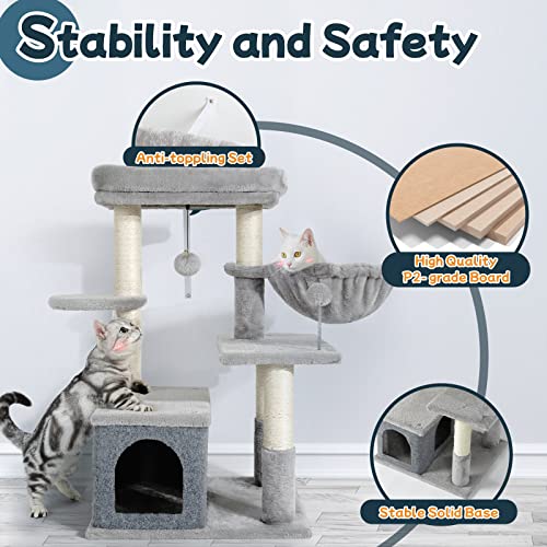 rabbitgoo Cat Tree for Indoor Cats, 33" Cat Tower Condo with Scratching