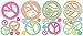 RoomMates Peace Signs Peel and Stick Wall Decals with Glitter,Multicolor