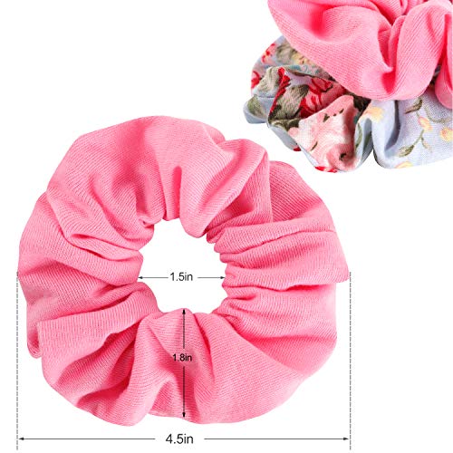 Hair Scrunchies Cotton Elastic Hair Bands 15 Pcs Scrunchies for Hair Accessories for Women or Girls - Thumbnail 3