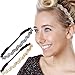 Hipsy Adjustable NO Slip Bling Glitter Forehead Headbands for Women Girls & Teens (Wave Gunmetal & Gold 2pk)