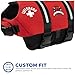 Paws Aboard Dog Life Jacket - Swimming Vest for Dogs, Adjustable, Reflective, Comfortable, Multiple Colors, Patterns, XX-Small to Extra Large Dog Swim Vest with Handle (Red, X-Small)