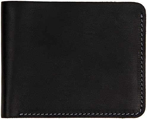 Villini Bifold Leather Men's Wallet with Cash Pocket and Card Holder Slots (Black Vintage)