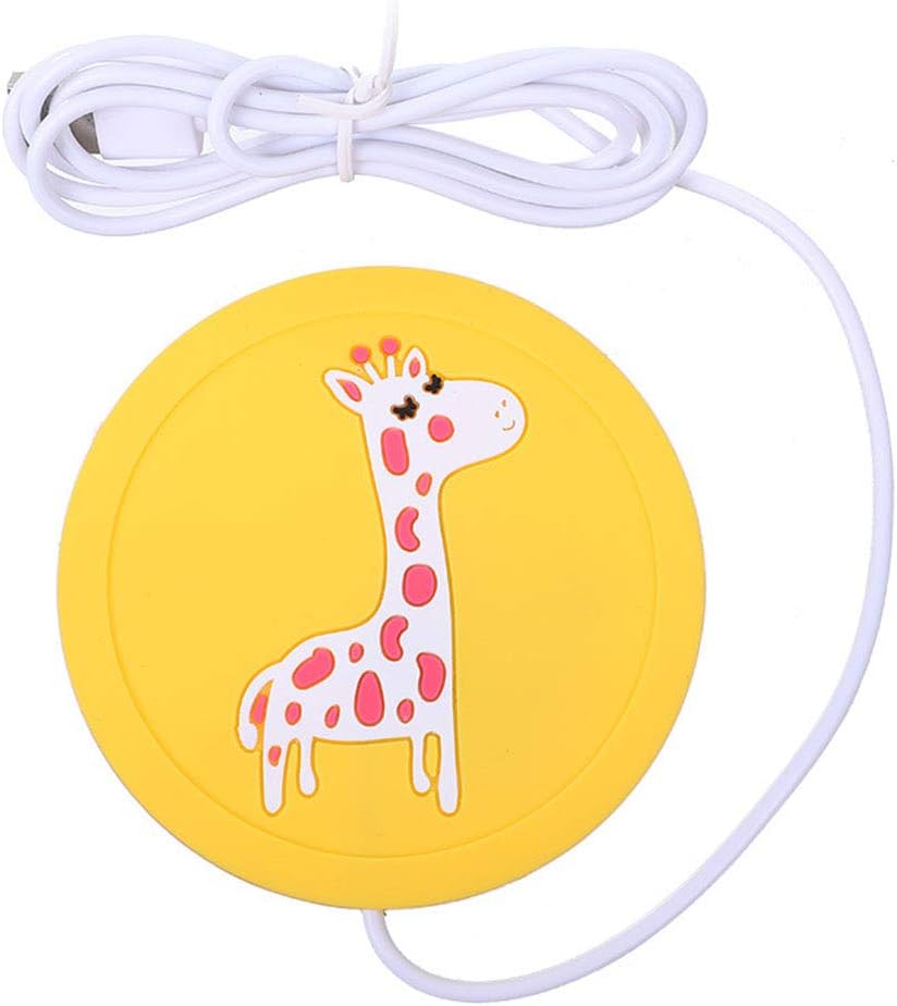 XINJIA Electric Heating Coaster Heated,Mugs Drink Warmer Heated Pad,Silicone Heater, Cute Cartoon Warmer Cup Pad Hot Drinks Beverage Cup Mat Silicone Heater for Milk Tea Coffee Mug