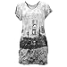 Womens Summer Beach Ice Silk Loose Short Sleeve Semi Sheer T-shirts Dress Tunic