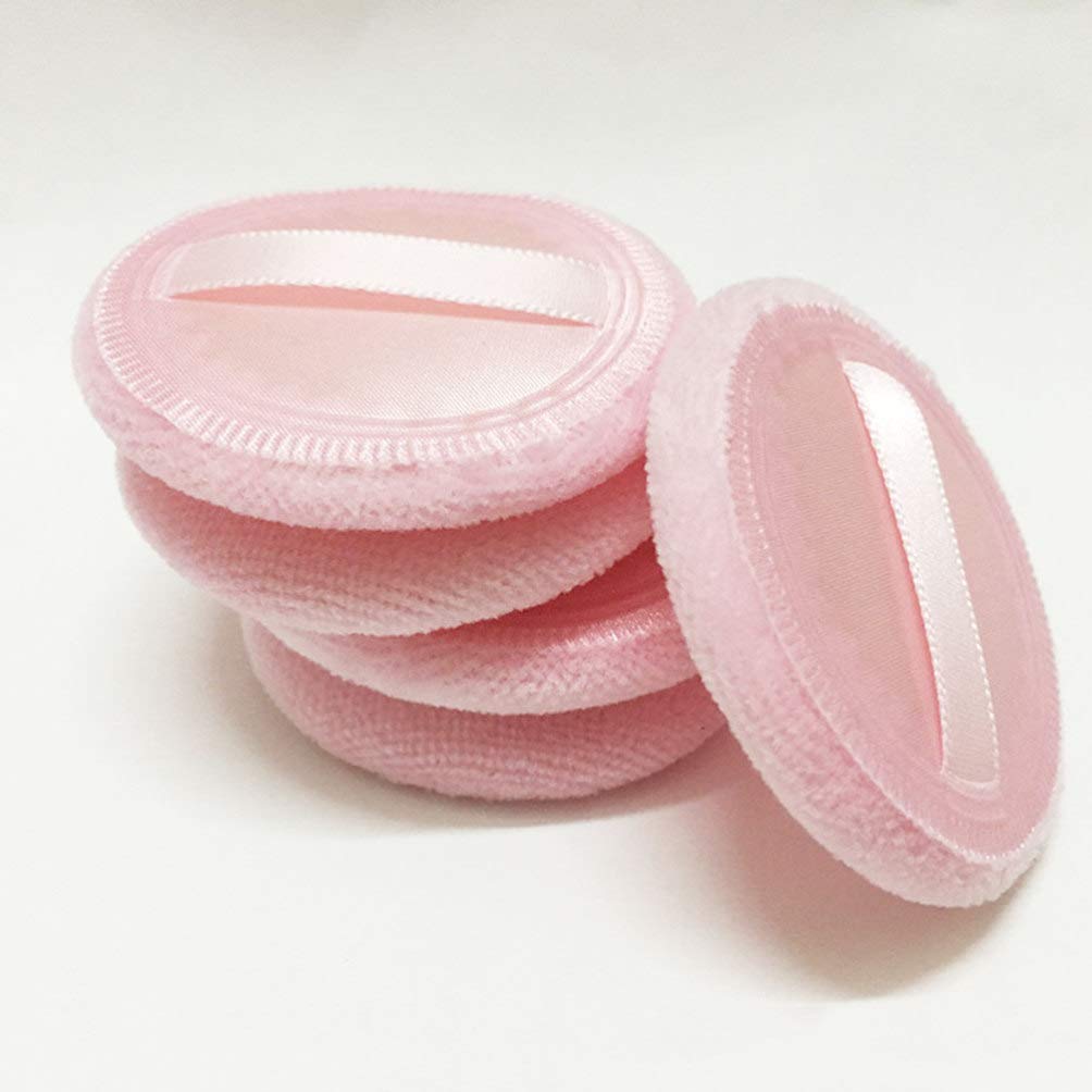 Uonlytech 8Pcs Puff Round Loose Puff with Strap Cotton Puff Round Velour Makeup Puff for Girls Women,