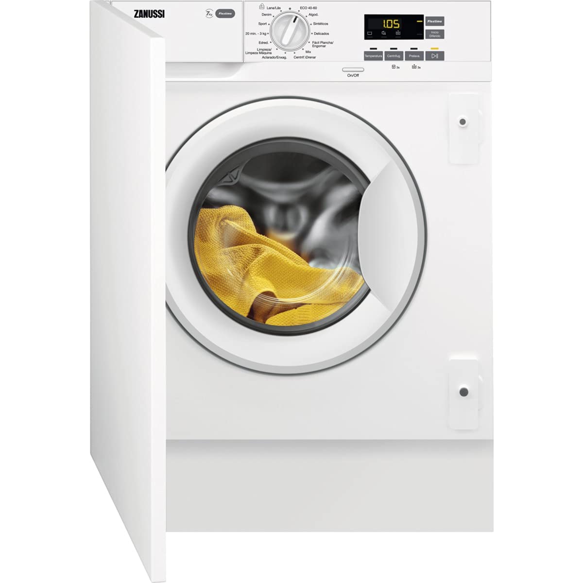 Zanussi-ZWI712UDWA-Lavadora-Integrable-Carga-Frontal-7-Kg-1200-rpm-Programa-AutoAdjust-Display-XL-Inicio-diferido