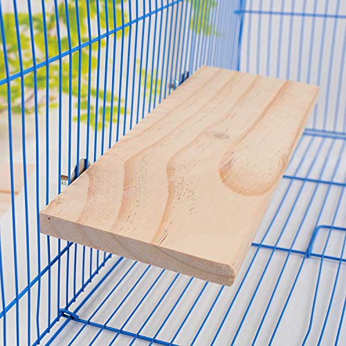 Parrot Bird Wood Perch Stand Platform Rectangle Square Shelf Stand Board for Budgie Parakeet Cockatiel Hamster Gerbil Rat Chinchillas Guinea Pig
