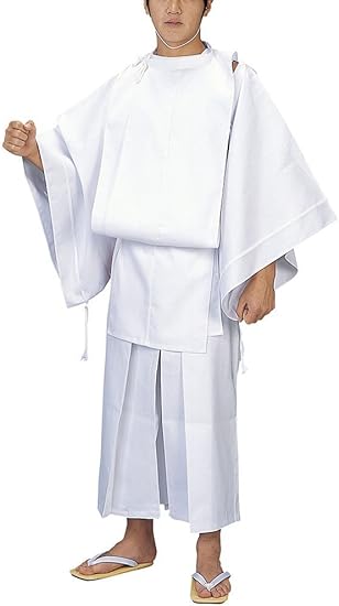 Amazon 白丁衣装３点セット 狩衣 袴 帯 お祭りの白装束 舁夫用白衣 和装 通販