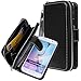 E LV Purse Case for Samsung Galaxy S6-2IN1 (CASE Cum Purse) PU Leather flip Wallet Bag Pouch Case Cover for Samsung Galaxy S6 - Purse Black