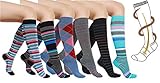 6 Pairs Women's Graduated Compression Trouser Socks 8-15mmHg
