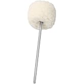 lovermusic Lovermusic 19.4x0.6cm Stainless Steel Shaft Bass Kick Drum Beater White Felt Pedal Beater Head Drum Instrument Accessories