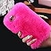 For iPhone 6s Plus Case [5.5inch], Gotd Luxury Crystal Bling Fluffy Villi Fur Plush Wool Design Protective Case Cover for iPhone 6 Plus & iPhone 6S Plus 5.5'' (Hot Pink)