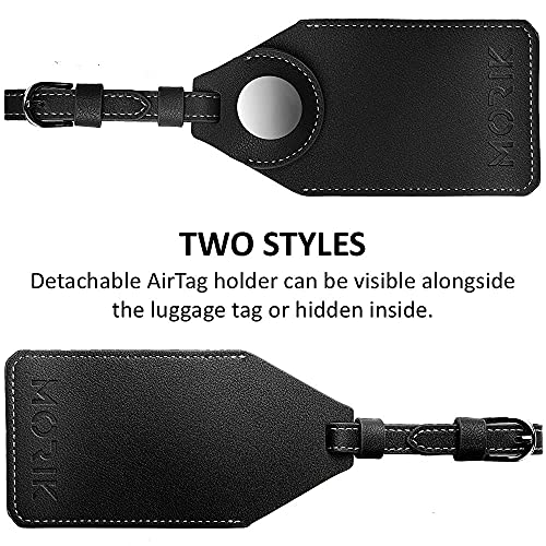 MORIK Secret AirTag Leather Luggage Tag HassleFree Tracking 3in1