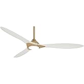 MINKA-AIRE F868L-SBR/WHF Ceiling Fan, Soft Brass/Flat White
