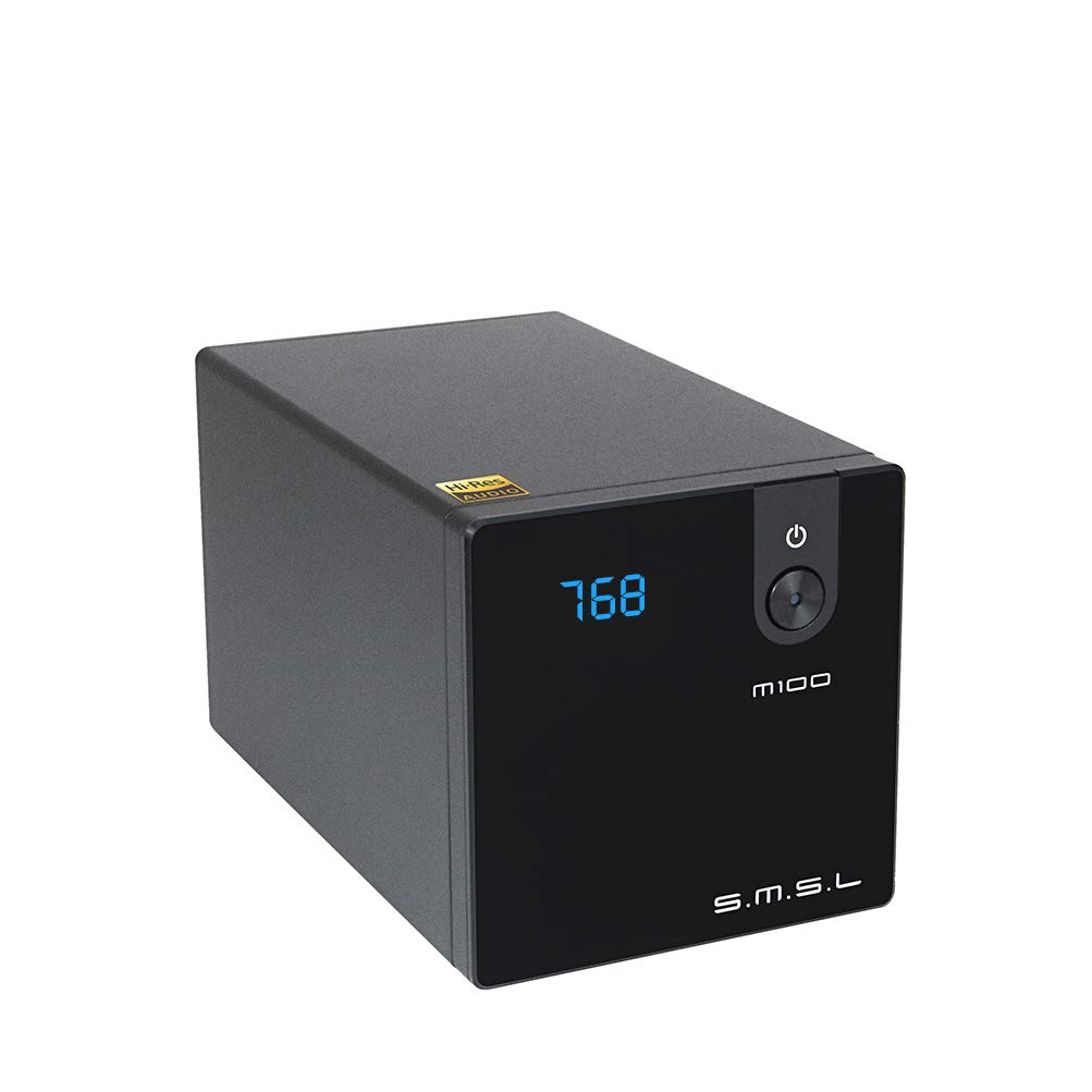 SMSL M100 USB DAC AK4452 DSD512 32Bit/768kHz Coaxial Optical OTG Input AUX Power Hifi Audio Decoder (Black)