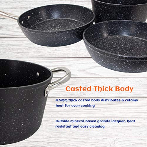 Cosylavia Granite Nonstick Cookware Set, 12pcs Ceramic Cooking Set